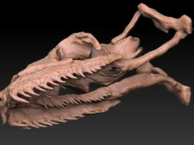 Titan Bowa Skull with jaw 3D model