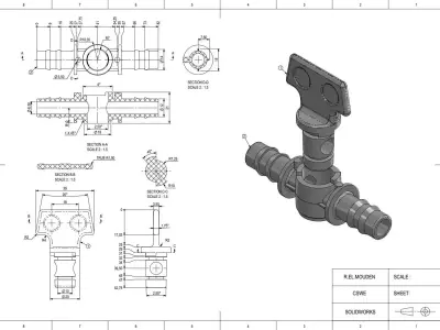 Drip irrigation valve 3D print model