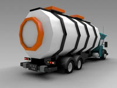 low poly turck tank Low-poly 3D model