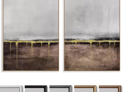Abstract Painting Frame set 3D model 36