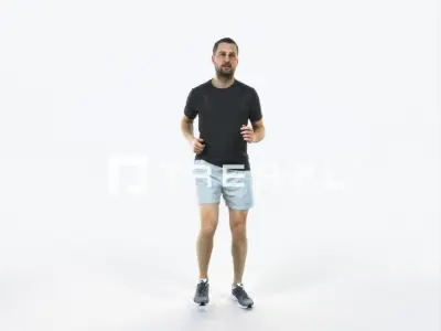 Portrait 07D Running Jogging Football Sports Man Low-poly 3D model