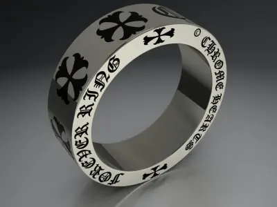 Chrome Heart Ring 3D PRINTING MODEL 3D print model