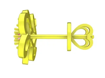 A6759 Beautiful Diamond Flower Stud Earrings 3D print model