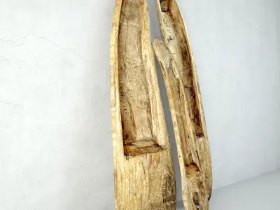 Old Wood Long Troughs 3D model