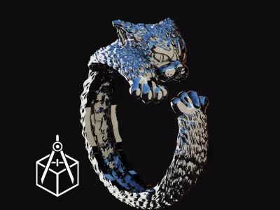 Anillo de gato mordiendo 3D print model