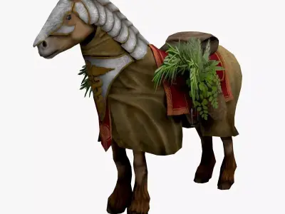 Monk Horse Low-poly 3D model