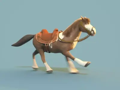 Cartoon Horse Low-poly 3D model get