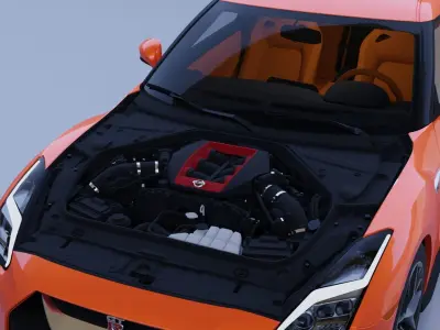 Nissan GTR 2017 Low-poly 3D model