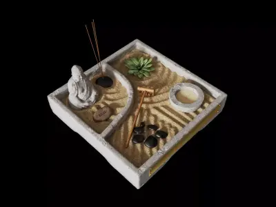 Miniature Zen Garden 3D model