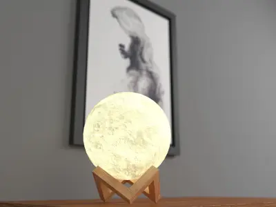 Moonlight moon lamp Free low-poly 3D model