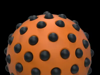 sphereknot orange ball with dots 3D print model