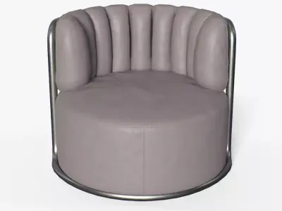 MONTI Arm Chair white leather Low-poly 3D model