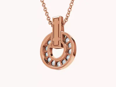 BULGARI - BVLGARI BVLGARI - NECKLACE - HOLE WITH DIAMONDS 3D print model