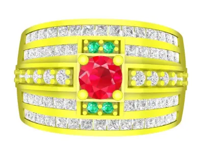 Luxury Hong Kong Diamond Men Ring 3D Print Model A5232 3D print model