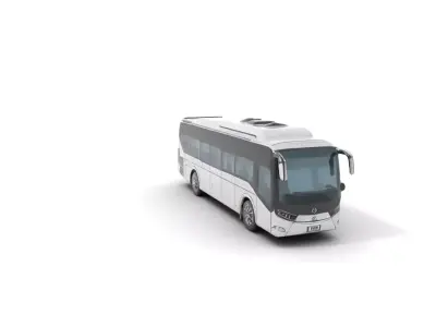 Modern Silver Bus model pack Low-poly 3D model
