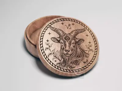 Capricorn Zodiac Sign V-Carved - Digital Files for CNC Router  3D model