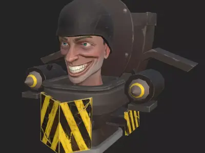 Soldier Toilet Skibidi Toilet Series 3D Model and Animations Low-poly 3D model