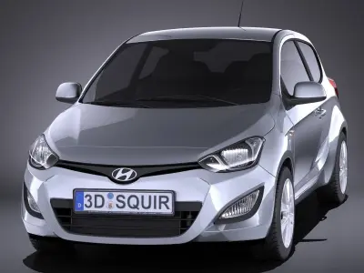 Hyundai i20 3door 2014 VRAY 3D model