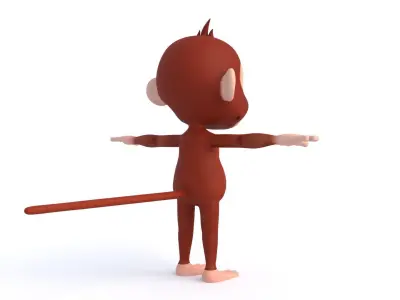 Cartoon Monkey 02 Low-poly 3D model