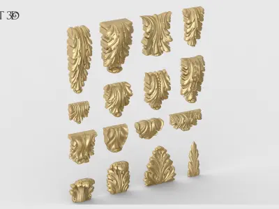 Bracket Leaves Collection 3D print model