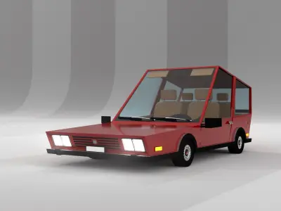 Cartoony Car 01 - Rigged 3D model