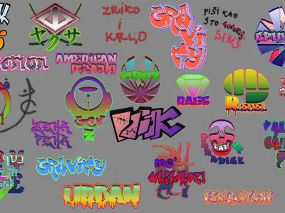 Graffiti Unity pack Low-poly 3D model