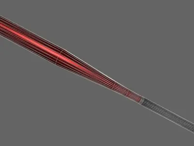PBR Baseball Bat Red Low-poly 3D model