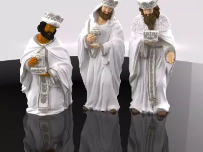 Christmas Crib Birth Pack Three Wise Melchior Caspar Balthazar 3D print model