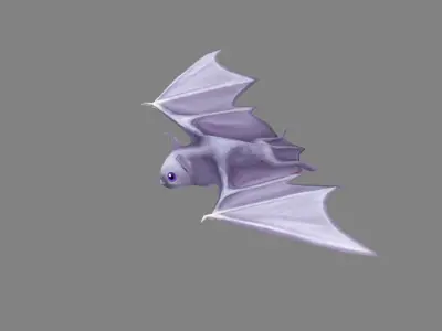 Cartoon bat Low-poly 3D model