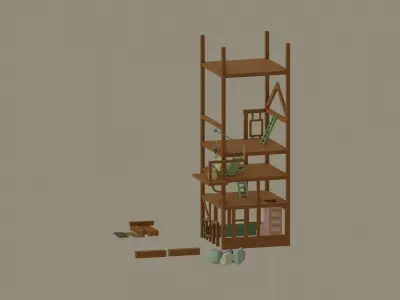 Construction Site Low-poly 3D model