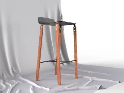 Scandinavian Design Modern Bar stool 3D model