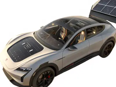 Futuristic solar-powered car 3D model