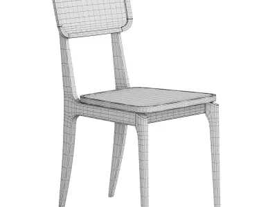 Rustic Walnut Side Chair 3D model