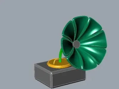 Gramophone model golden 3D print model