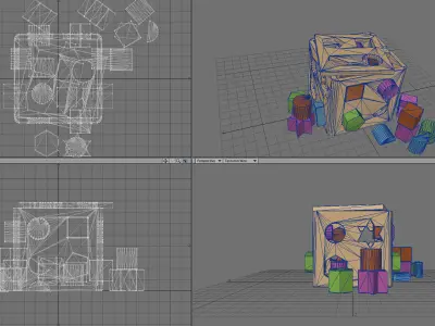 Toy Shape Sorter Box 3D model