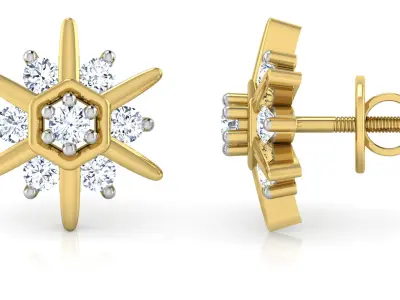 Star Shaped Diamond Earring  3D print model