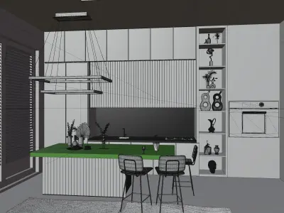 Modern Kitchen Free 3D model get
