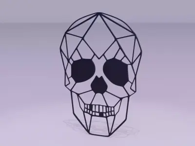 Skull wall art Low-poly 3D model