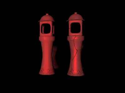 ShrineLamps two lighthouses Free 3D model