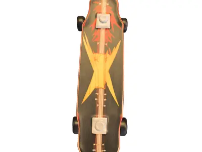 Flame Skateboard  Low-poly 3D model