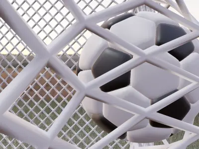 Football soccer ball in grass Low-poly 3D model