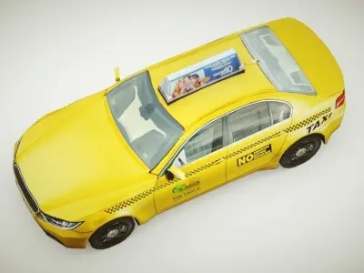 Taxi v2 lowpoly Low-poly 3D model