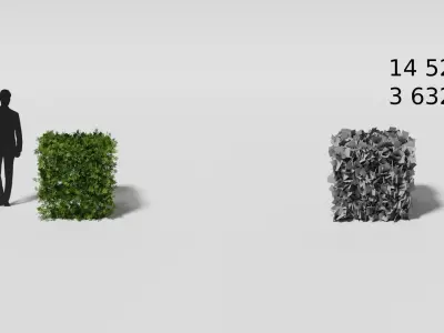 Garden boxwood cubic set v2 Low-poly 3D model