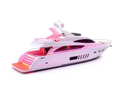 Elegant Pink Yacht model pack Low-poly 3D model