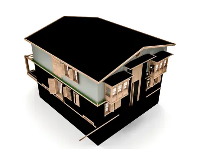 bohemian villa Low-poly 3D model