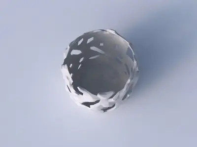 Bowl cylindrical with faceted cuts and bulges  3D print model