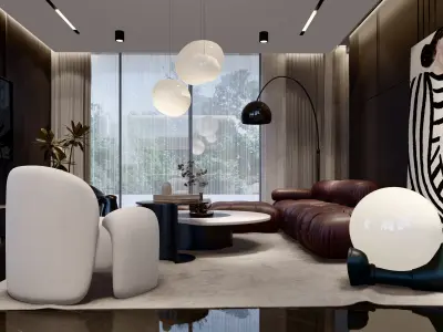 Interior Living Room and Bedroom design Sketch up File 3D model