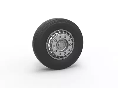 Front wheel of racing semi truck Version 2 Scale 1 to 25 3D print model