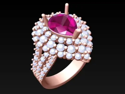 Diamond Ring - Womens Rings - N3857 3D print model