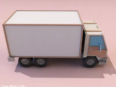 Cartoon City Truck Low-poly 3D model